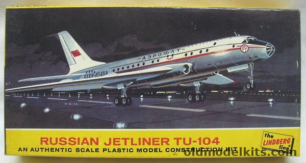 Lindberg 1/175 Tupolev Tu-104 Aeroflot, 413-60 plastic model kit